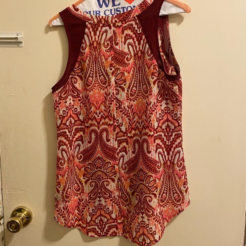 SANCTUARY Pink Slitted Paisley Tank - Picture 4 of 4